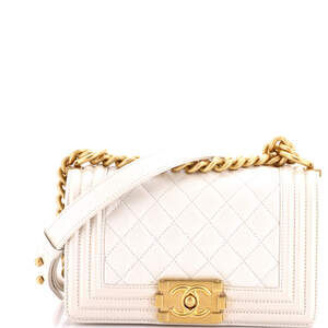 Chanel Small Boy Flap Bag Quilted Iridescent Caviar